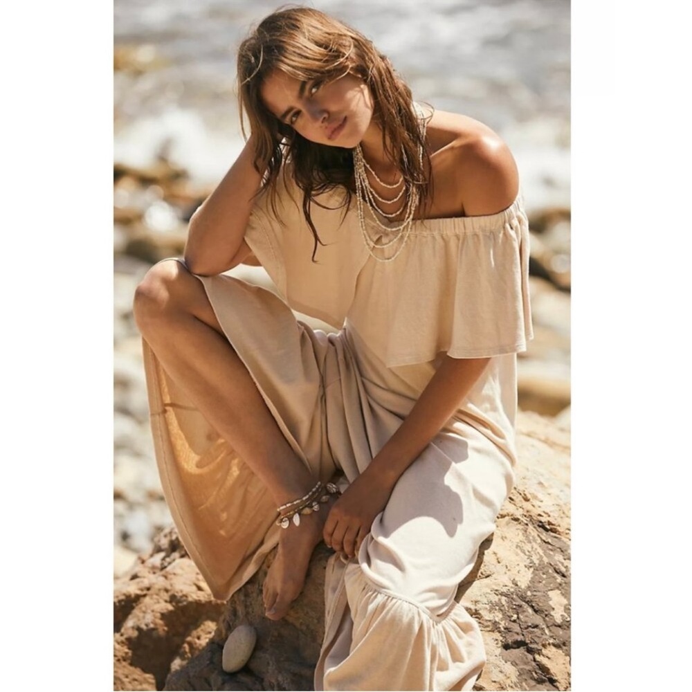 Free People Lynne Midi Dress in Bleached Sand XS NWT - Picture 4 of 14